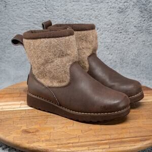 UGG Bayson Snow Boot Kids Size 1 Brown Tan Waterproof Insulated Suede